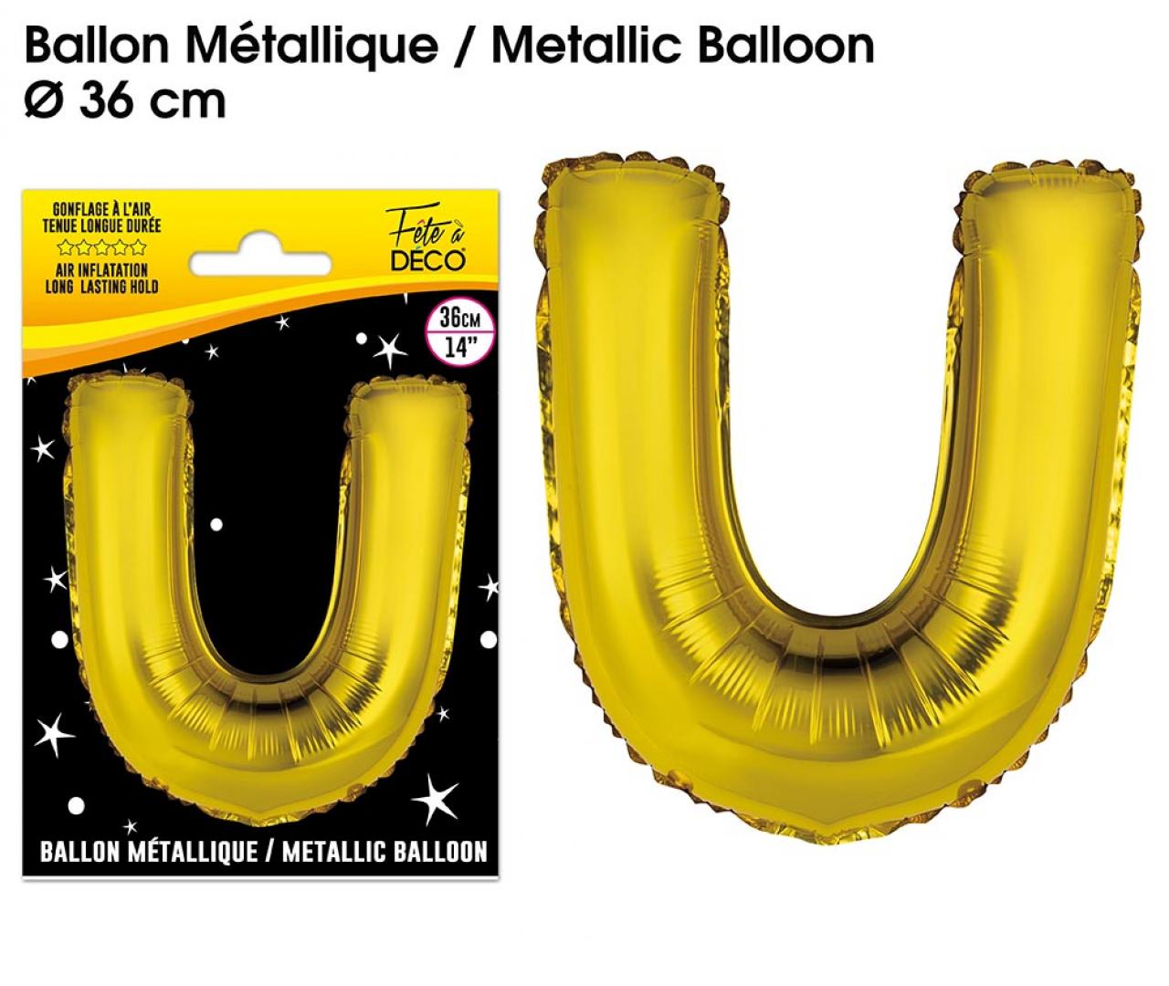 Ballons métalliques OR lettre U