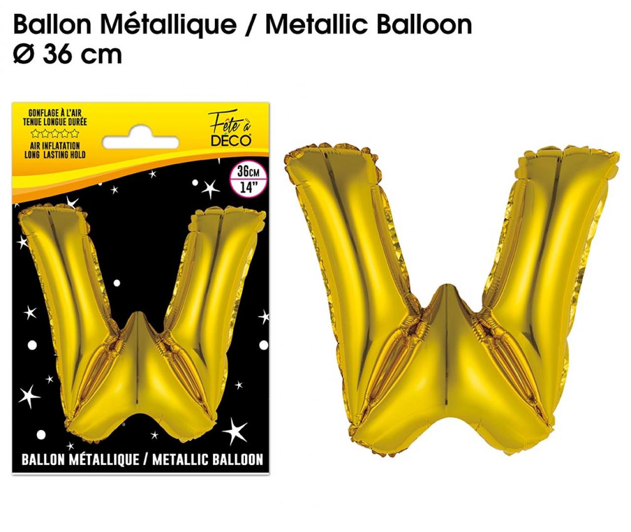 Ballons métalliques OR lettre W