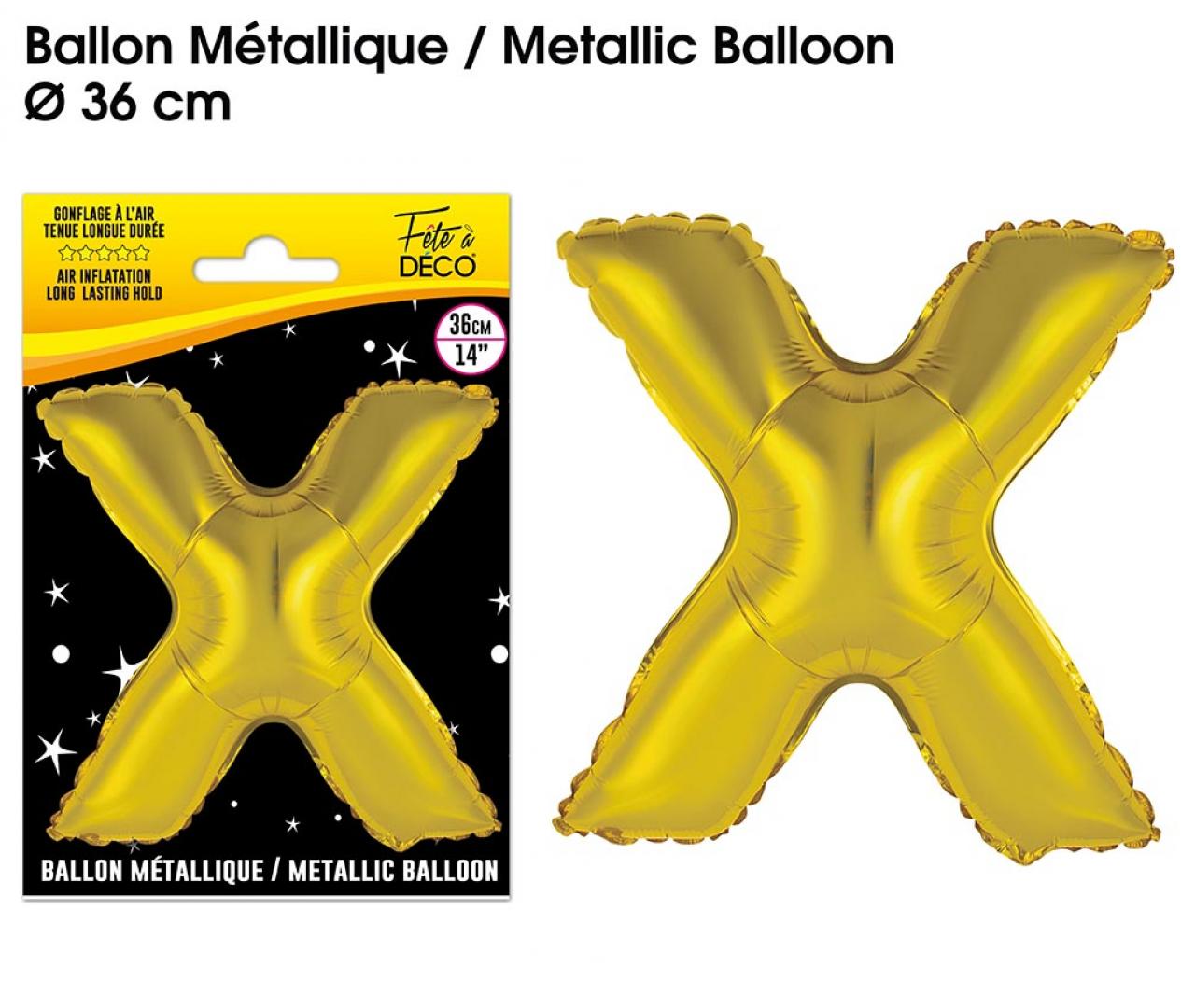 Ballons métalliques OR lettre X