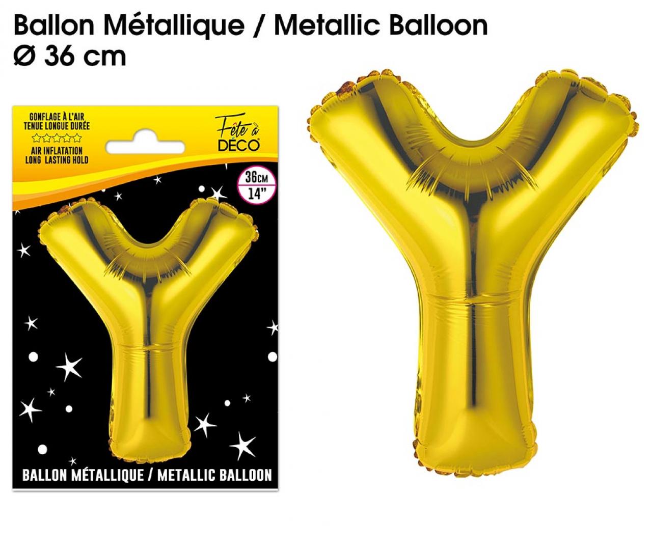 Ballons métalliques OR lettre Y