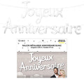 Ballon métallique Joyeux Anniversaire Couleur blanc