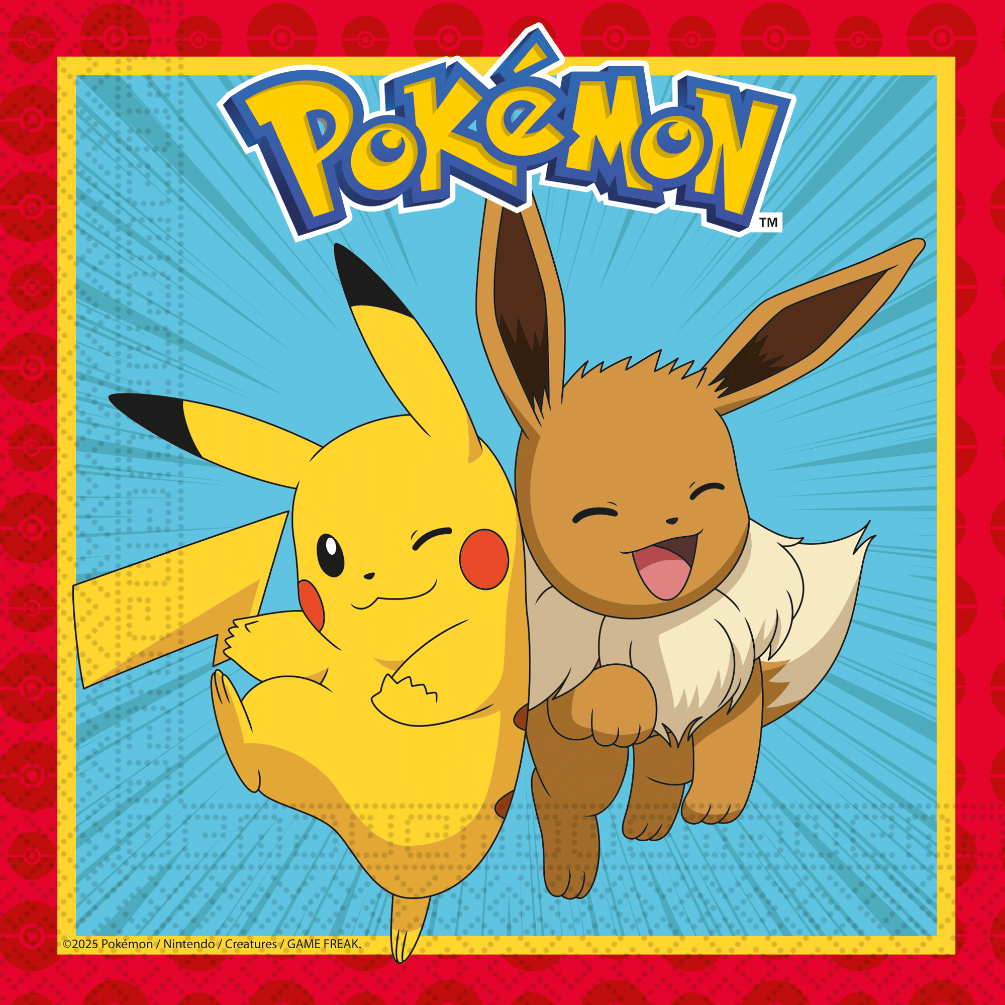 20 serviettes en papier 2 plis 33x33cm FSC - Pokemon