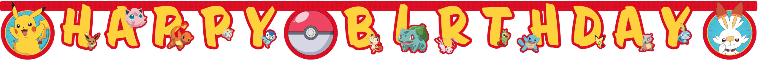 1 Bannière découpée Happy Birthday FSC - Pokemon