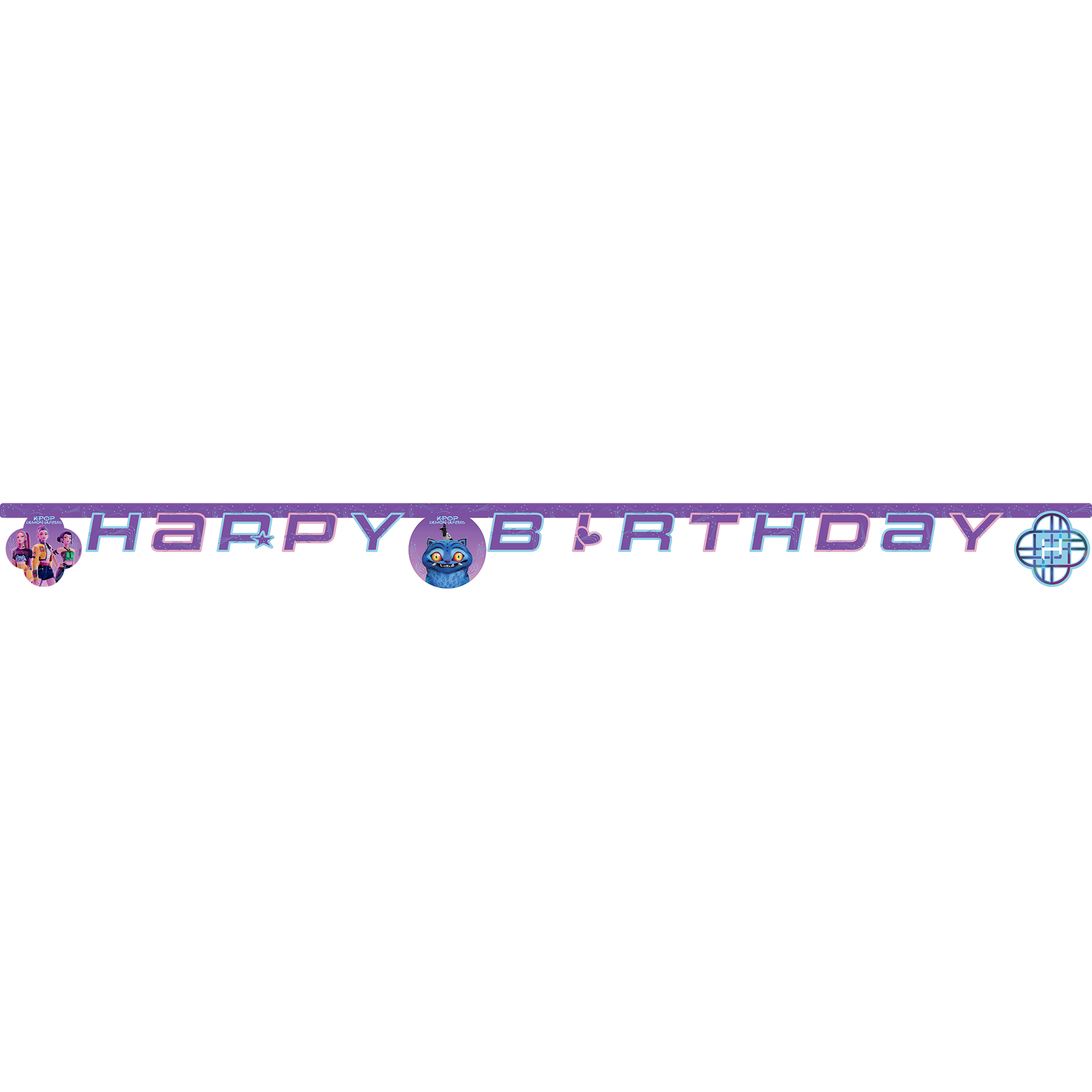 1 Guirlande en papier Happy Birthday » FSC K-POP Demon Hunters