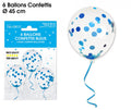 6 blaue Konfetti-Ballons