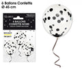 6 Ballons Confettis noirs