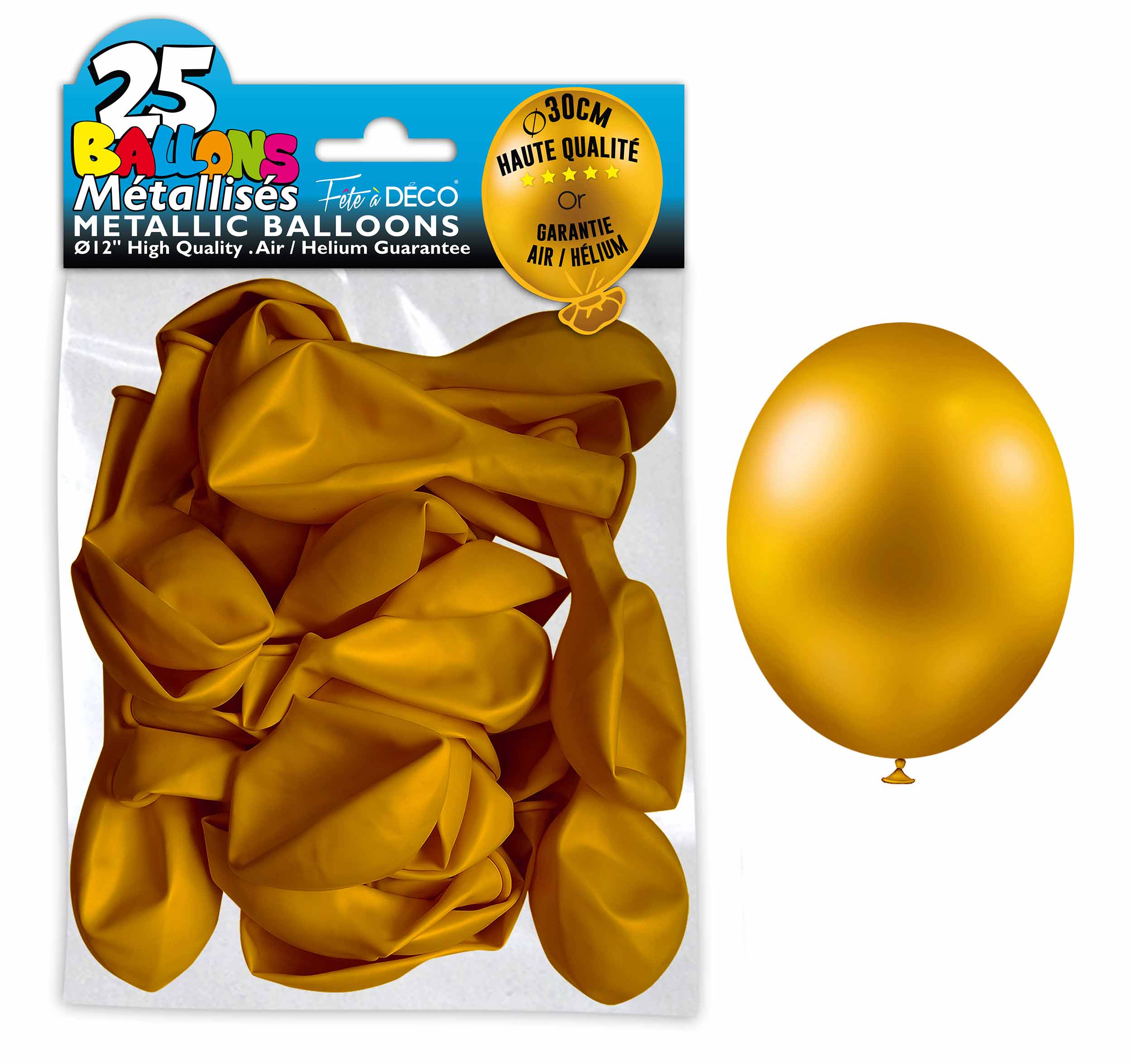 25 goldfarbene Metallballons
