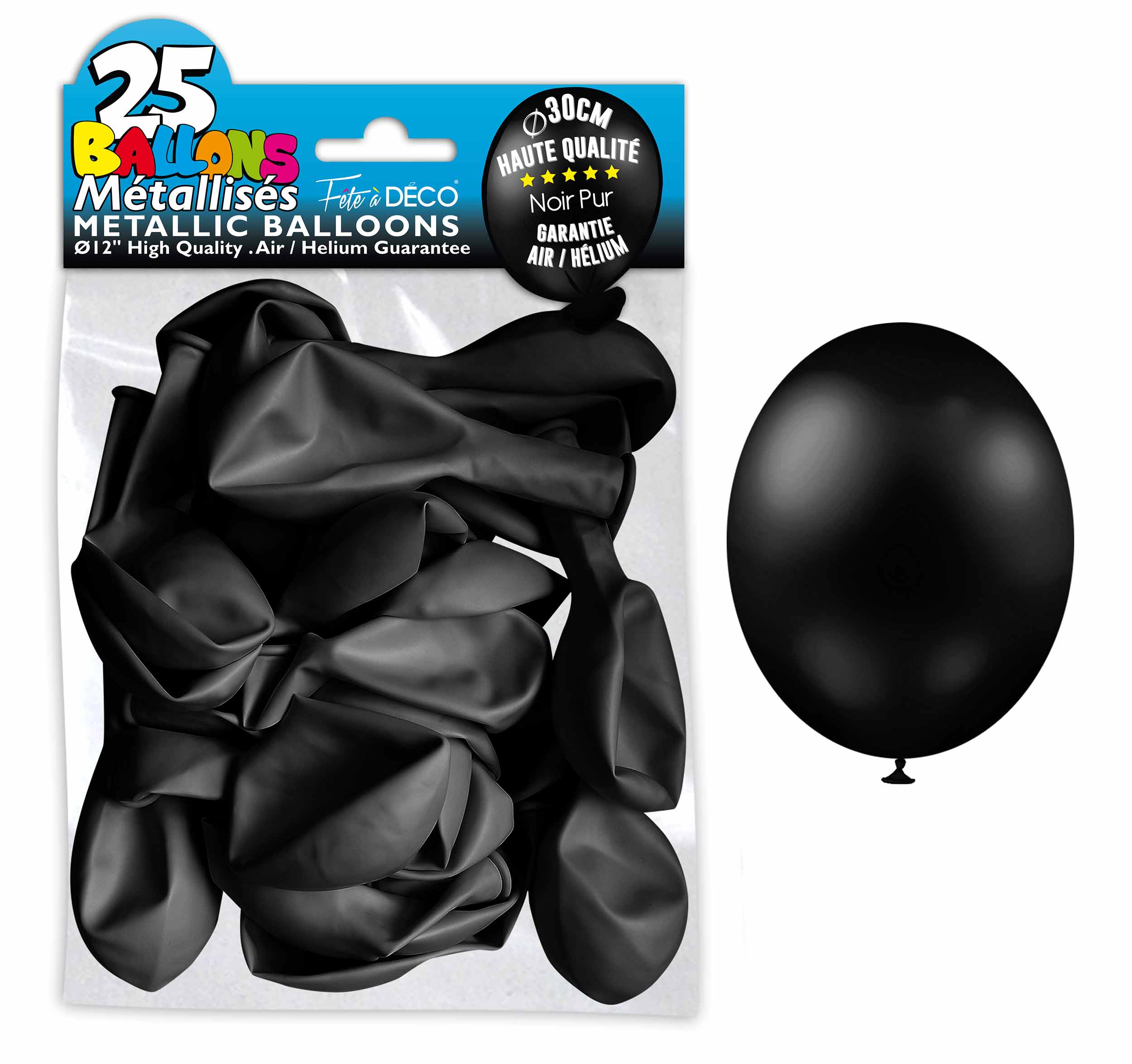 25 Luftballons aus Metallfolie Farbig