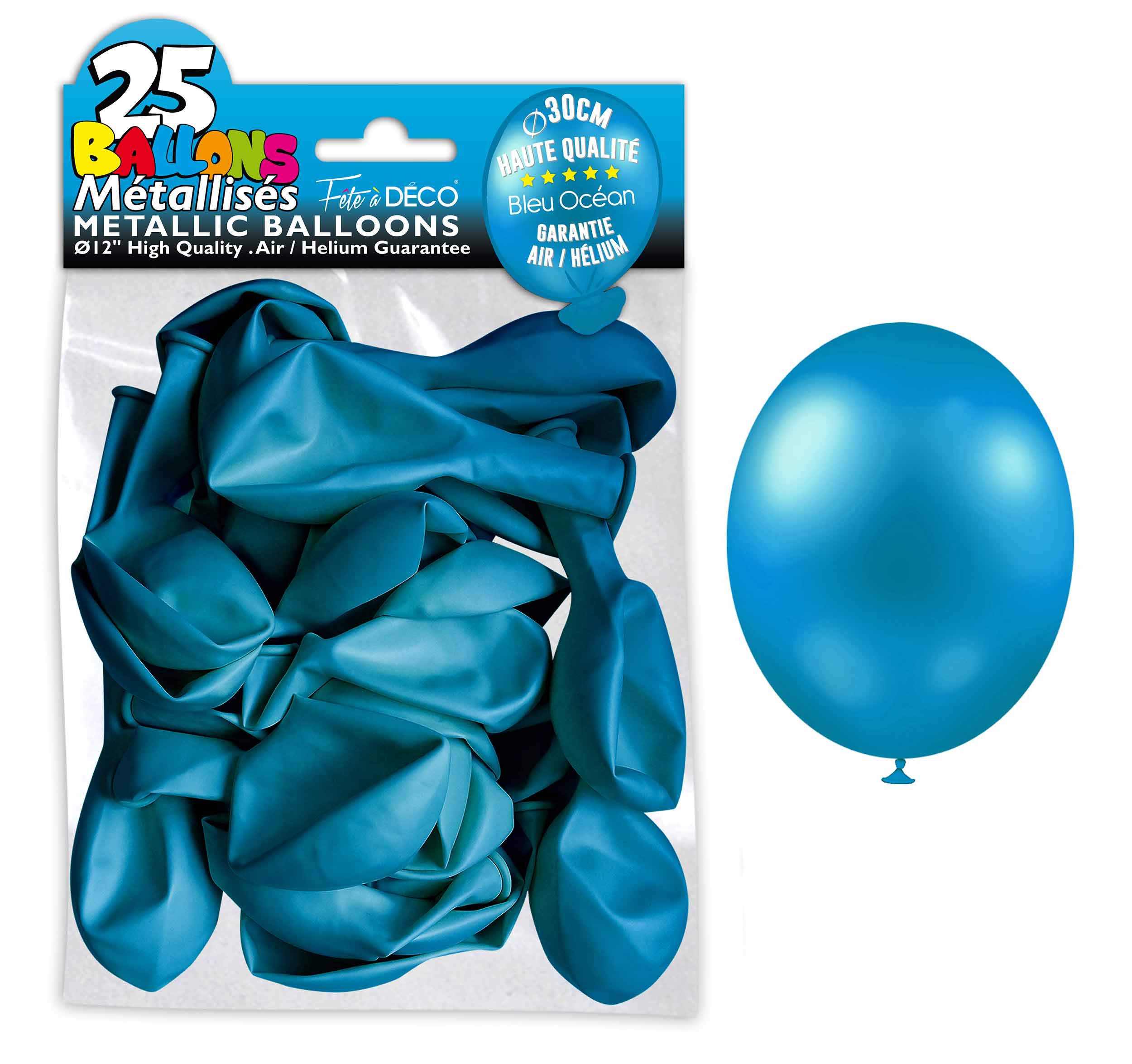 25 marineblaue Metallic-Ballons