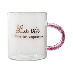 MUG POIGNEE AVEC PAILLETTES ET PRINT 35CL