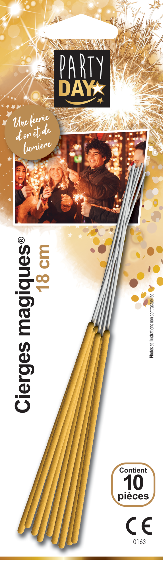 WUNDERKERZEN® GOLD 18 cm x10