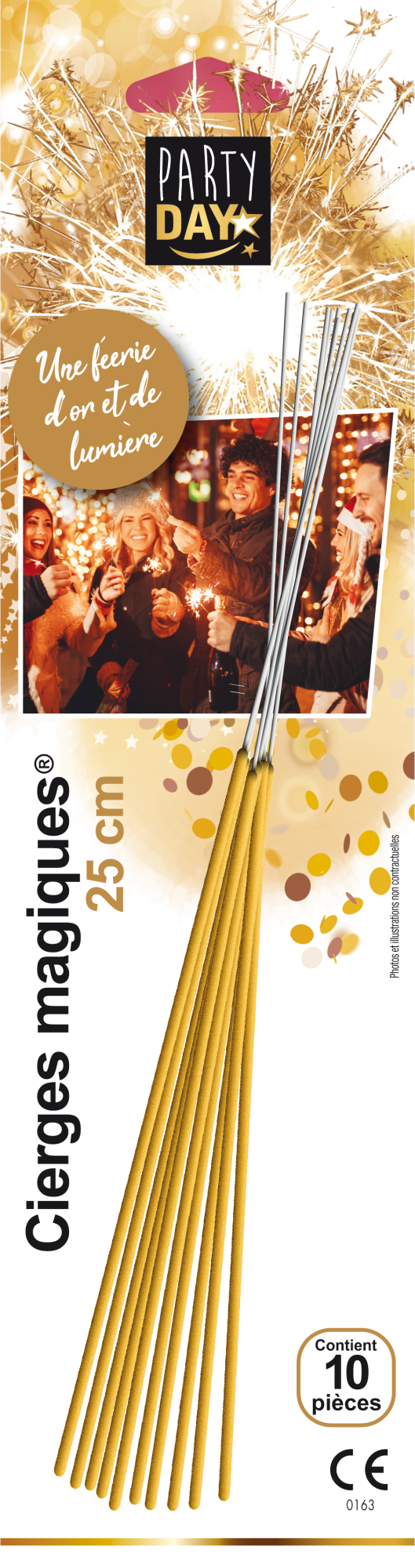 WUNDERKERZEN® GOLD 25 cm x10